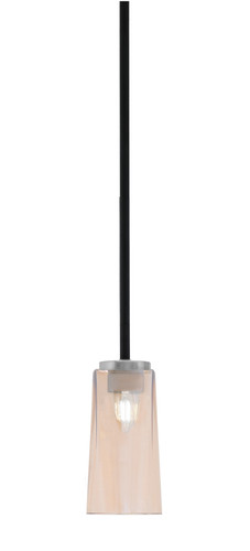 Toltec Lighting Sandia Stem Hung Mini Pendant Matte Black & Graphite Finish With 5" W x 9.75" H Amber Gradient Glass (6201-MBGP-293)
