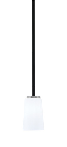 Toltec Lighting Sandia Stem Hung Mini Pendant Matte Black & Graphite Finish With 4.5" W x 6.5" H White Opal Glass (6201-MBGP-261)