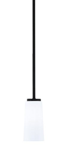 Toltec Lighting Sandia Stem Hung Mini Pendant Matte Black & Graphite Finish With 5" W x 9.75" H White Opal Glass (6201-MBGP-291)