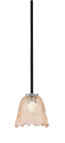 Toltec Lighting Sandia Stem Hung Mini Pendant Matte Black & Graphite Finish With 7" Amber Lava Glass (6201-MBGP-4233)