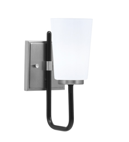 Toltec Lighting Sandia Wall Sconce, Matte Black & Graphite Finish, 4.5" W x 6.5" H White Opal Glass (6221-MBGP-261)