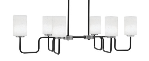 Toltec Lighting Sandia 6 Light Island Light, Matte Black & Graphite Finish, 4" White Muslin Glass (6236-MBGP-310)