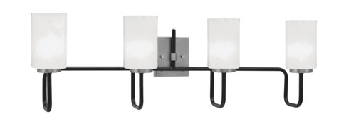 Toltec Lighting Sandia 4 Light Bath Bar, Matte Black & Graphite Finish, 4" White Marble Glass (6224-MBGP-3001)