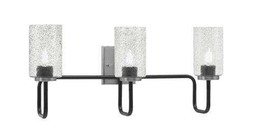 Toltec Lighting Sandia 3 Light Bath Bar, Matte Black & Graphite Finish, 4" Smoke Bubble Glass (6223-MBGP-3002)
