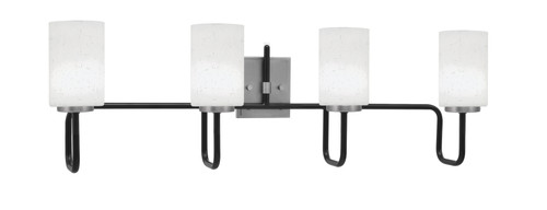Toltec Lighting Sandia 4 Light Bath Bar, Matte Black & Graphite Finish, 4" White Muslin Glass (6224-MBGP-310)