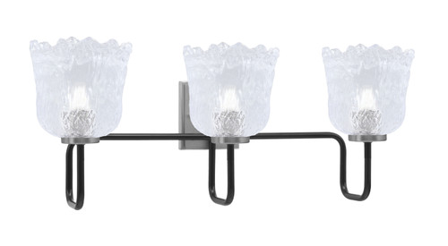 Toltec Lighting Sandia 3 Light Bath Bar, Matte Black & Graphite Finish, 7" Clear Lava Glass (6223-MBGP-4230)