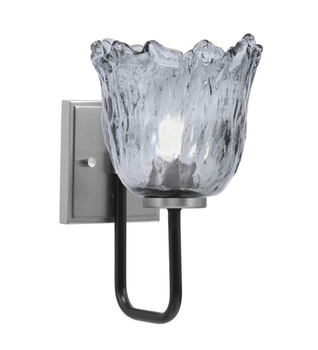 Toltec Lighting Sandia Wall Sconce, Matte Black & Graphite Finish, 7" Smoke Lava Glass (6221-MBGP-4232)