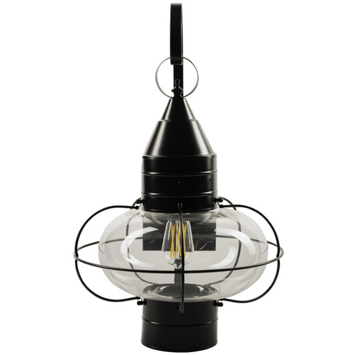 Classic Onion Outdoor Wall Light - Black with Clear Glass (1509-BL-CL)