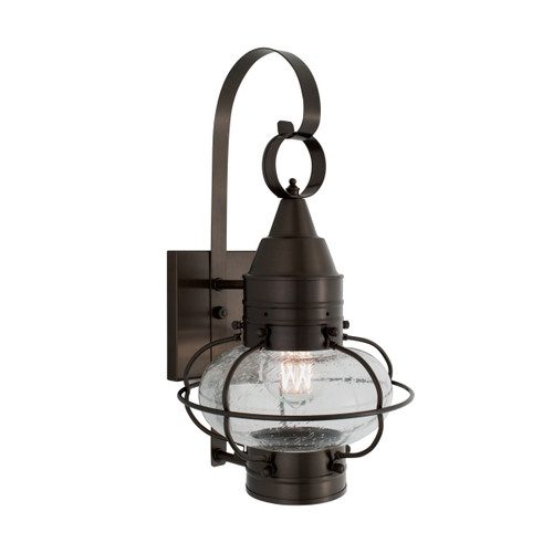 Classic Onion Outdoor Wall Light - Bronze with Seeded Glass (1513-BR-SE)