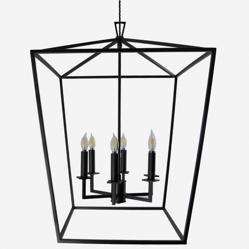 Large Cage 6 Light Indoor Pendant (1082-BR-NG)