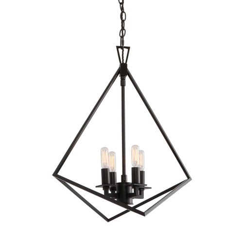 Trapezoid Cage Chandelier - Matte Black (5388-MB-NG)