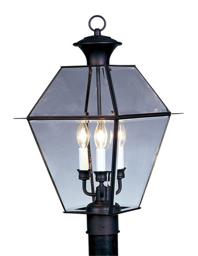 Westover 3 Light Black Outdoor Post Top Lantern (2384-04)