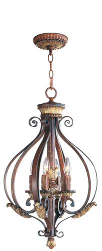 Villa Verona 4 Light Verona Bronze With Aged Gold Leaf Accents Foyer (8556-63)