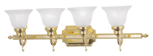 French Regency 4 Light Bath Vanity In Polished Brass (1284-02)