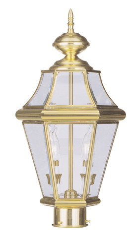 Georgetown 2 Light Polished Brass Outdoor Post Top Lantern (2264-02)