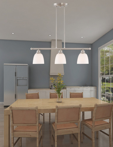 Somerset 3 Light Brushed Nickel Island (4226-91)