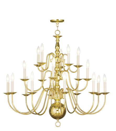 Williamsburgh 20 Light Polished Brass Chandelier (5019-02)