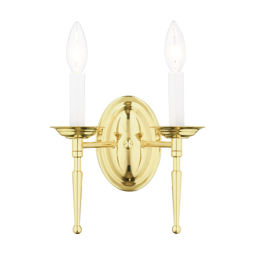 Williamsburgh 2 Light Polished Brass Wall Sconce (5122-02)
