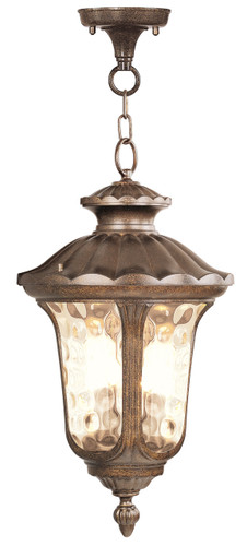 Oxford 3 Light Moroccan Gold Outdoor Pendant Lantern (7665-50)