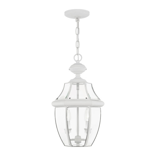 Monterey 2 Light White Outdoor Pendant Lantern (2255-03)