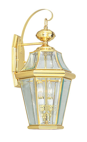Georgetown 2 Light Polished Brass Outdoor Wall Lantern (2261-02)