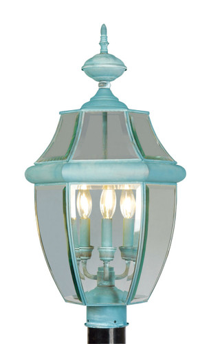 Monterey 3 Light Verdigris Outdoor Post Top Lantern (2354-06)