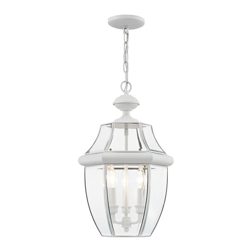 Monterey 3 Light White Outdoor Pendant Lantern (2355-03)