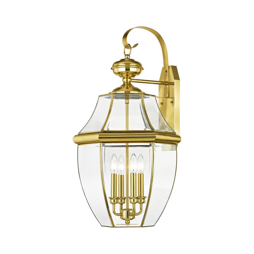 Monterey 4 Light Polished Brass Outdoor Wall Lantern (2356-02)