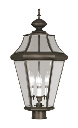 Georgetown 3 Light Bronze Outdoor Post Top Lantern (2364-07)