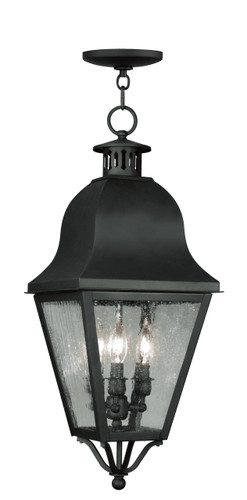 Amwell 3 Light Black Outdoor Pendant Lantern (2557-04)