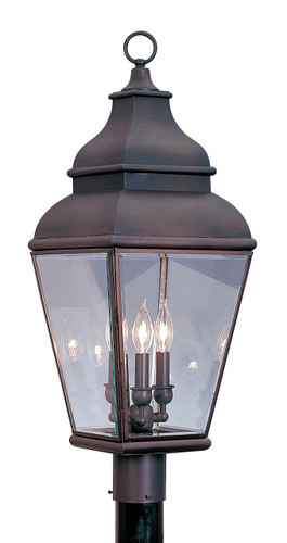 Exeter 3 Light Bronze Outdoor Post Top Lantern (2594-07)