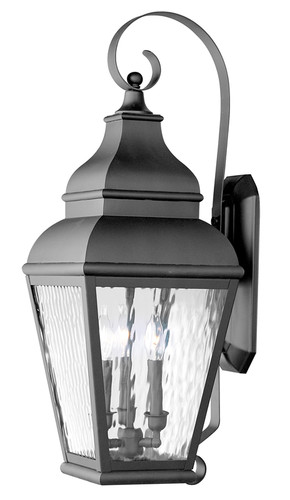 Exeter 3 Light Black Outdoor Wall Lantern (2605-04)