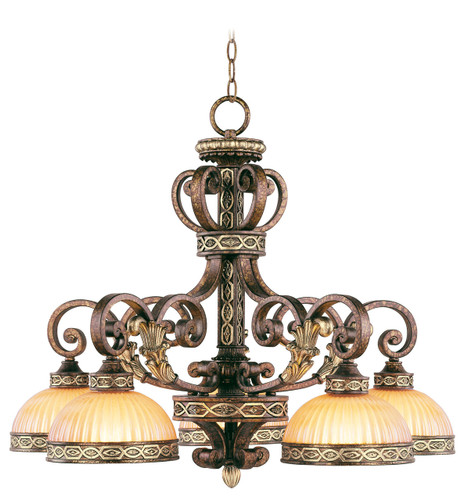 Seville 5 Light Palacial Bronze With Gilded Accents Chandelier (8525-64)