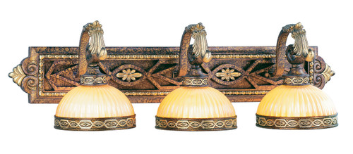 Seville 3 Light Bath Vanity In Palacial Bronze with Gilded Accents (8533-64)