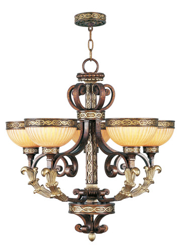 Seville 5 Light Palacial Bronze With Gilded Accents Chandelier (8545-64)