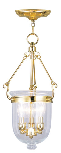 Jefferson 3 Light Polished Brass Chain Lantern (5063-02)