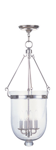 Jefferson 4 Light Polished Nickel Chain Lantern (5065-35)