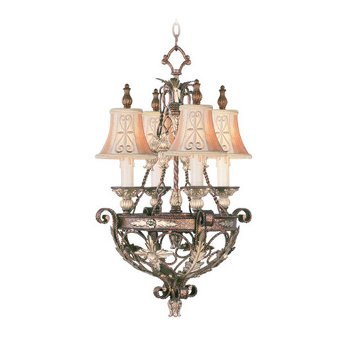 Pomplano 4 Light Palacial Bronze With Gilded Accents Chandelier (8844-64)