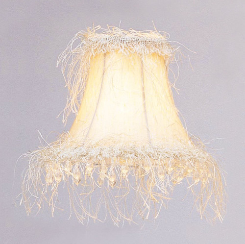 Off White Silk Bell Clip Chandelier Shade (S106)