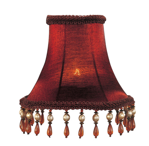 Red Silk Bell Clip Chandelier Shade (S158)