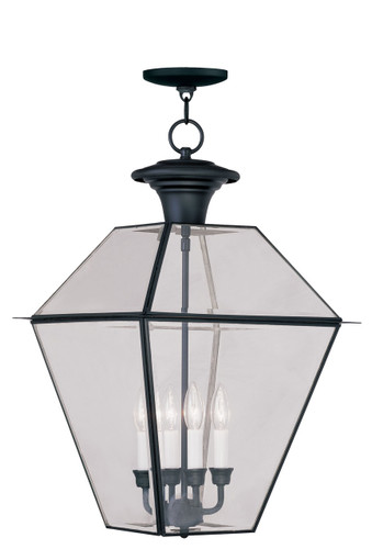 Westover 4 Light Black Outdoor Pendant Lantern (2387-04)