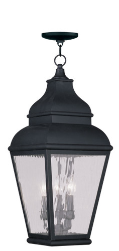 Exeter 3 Light Outdoor Pendant Lantern In Black (2610-04)