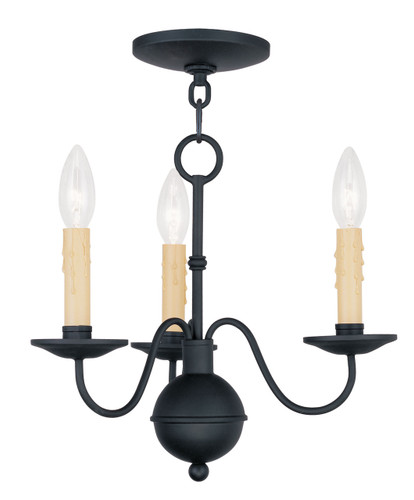 Heritage 3 Light Black Mini Chandelier (4493-04)