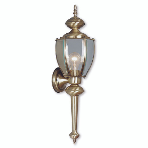 Outdoor Basics 1 Light Antique Brass Outdoor Wall Lantern (2112-01)