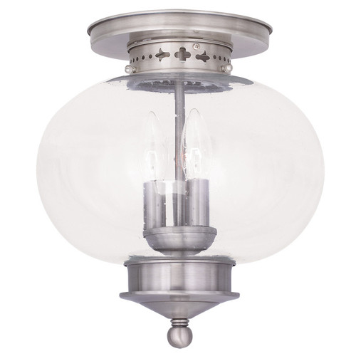 Harbor Collection 3 Light Brushed Nickel Ceiling Mount (5037-91)