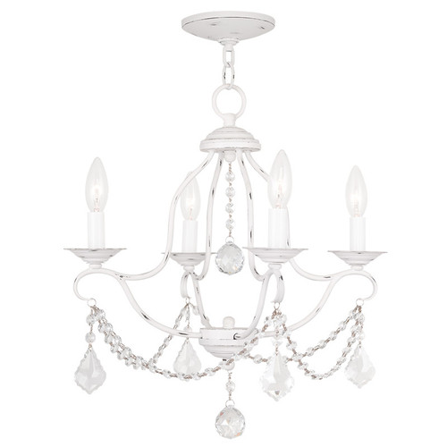 Chesterfield 4 Light Antique White Mini Chandelier (6424-60)