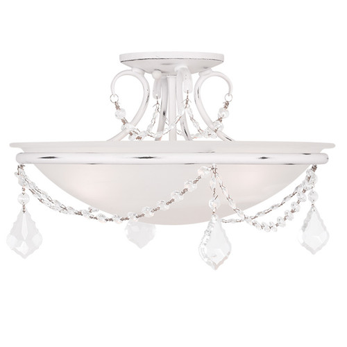 Chesterfield/Pennington 3 Light Antique White Ceiling Mount (6524-60)