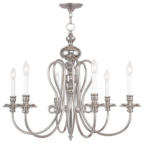 Caldwell 6 Light Polished Nickel Chandelier (5166-35)