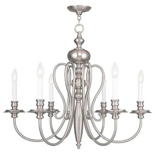 Caldwell 6 Light Brushed Nickel Chandelier (5166-91)