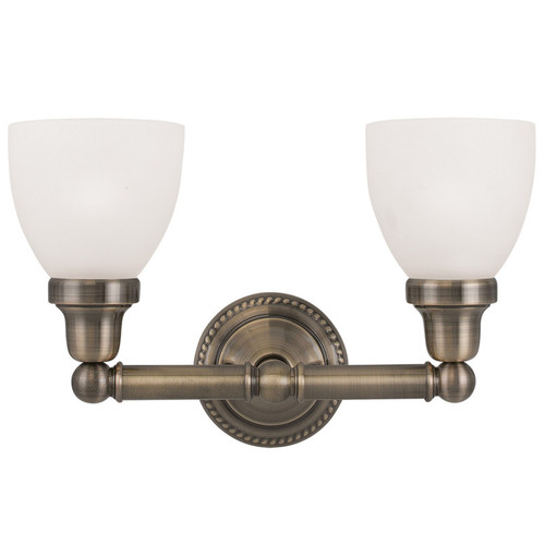 Classic 2 Light Antique Brass Bath Vanity (1022-01)
